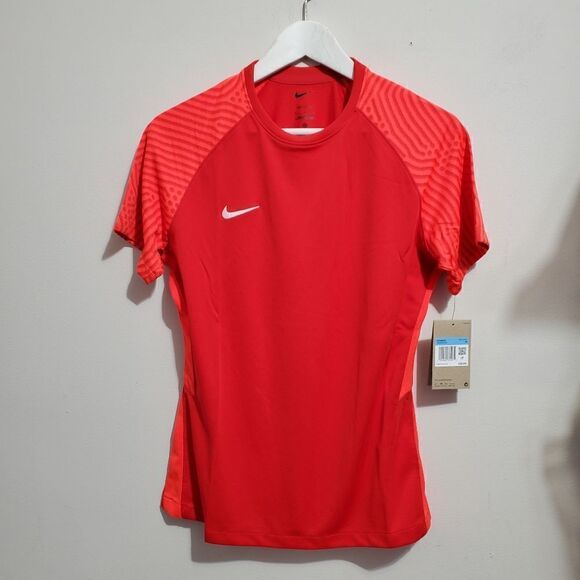Nike Womens Sz Small US Dry Strike II Red  Short Sleeve Soccer Jersey NWT - Picture 1 of 8